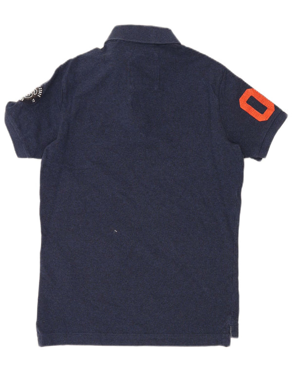 Męska koszulka polo Superdry z grafiką, średnia, granatowa, bawełniana