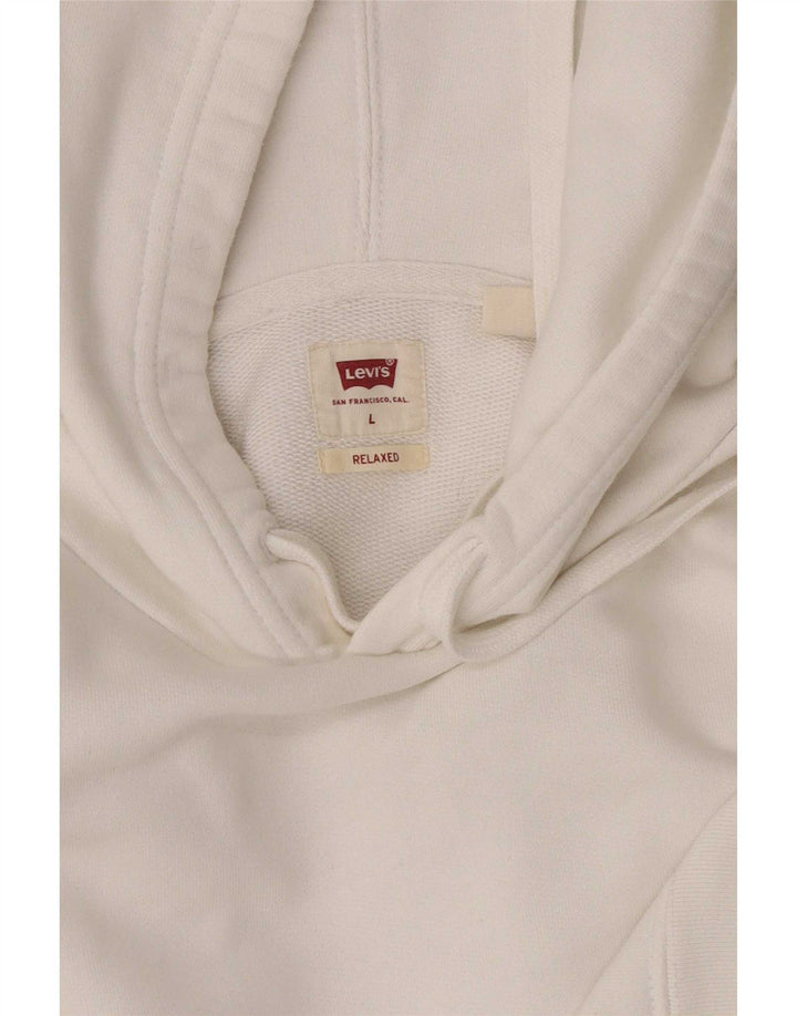 Męski sweter z kapturem Levi's o swobodnym kroju, duży, biały