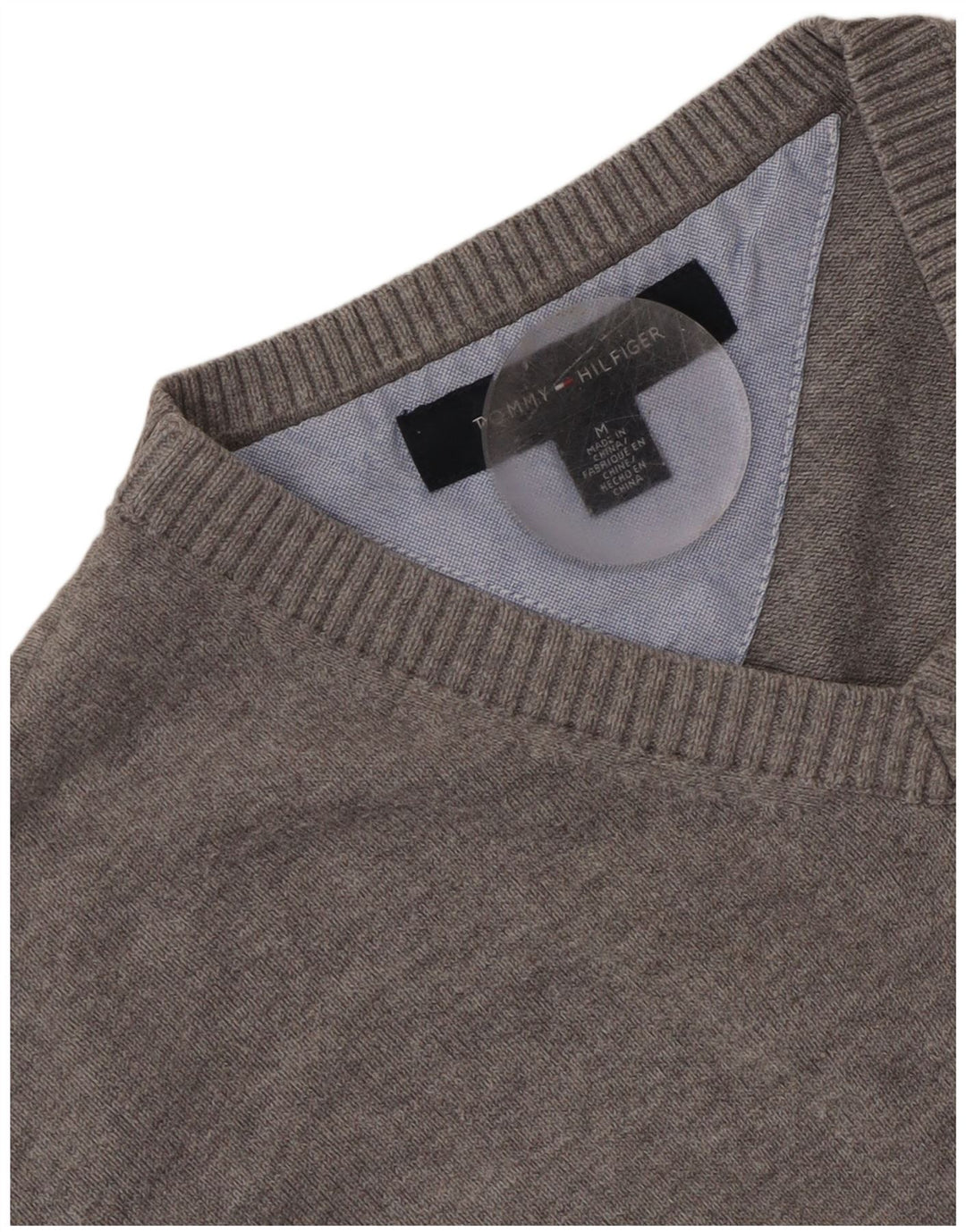 Damski sweter Tommy Hilfiger z dekoltem w kształcie litery V, UK 14, średni szary
