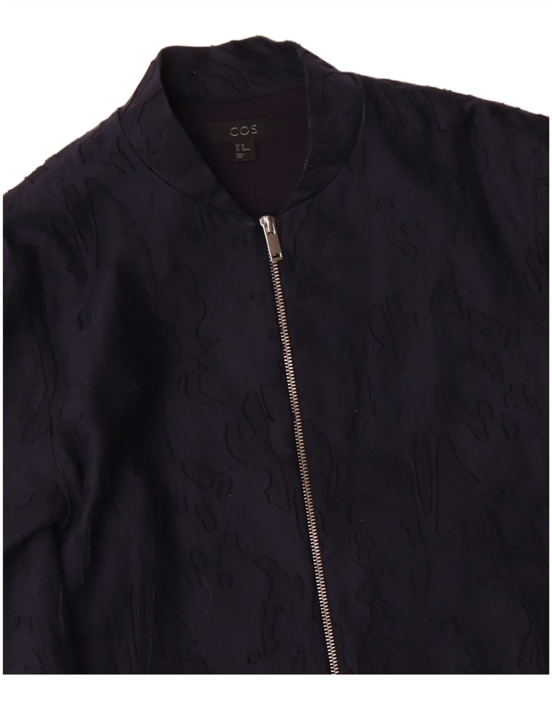 COS Płaszcz damski EU 40 Średni granatowy, bawełniany kamuflaż