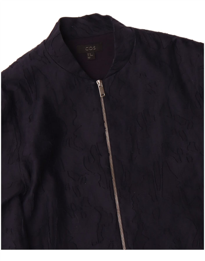 COS Płaszcz damski EU 40 Średni granatowy, bawełniany kamuflaż