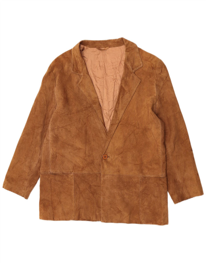 Vintage męska marynarka zapinana na 1 guzik, UK 36 Small Brown