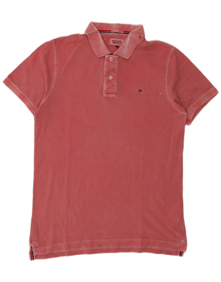 Męska koszulka polo Tommy Hilfiger, duża, czerwona, bawełniana