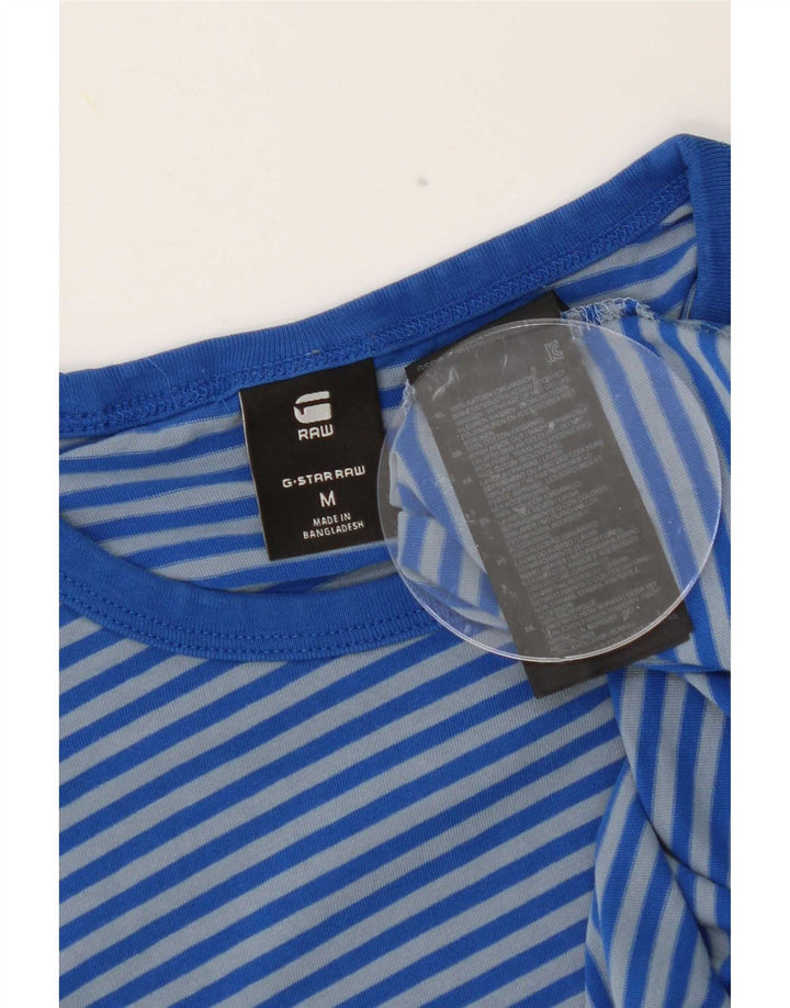 T-shirt damski G-Star, bawełniany, w kolorze średniego niebieskiego w prążki