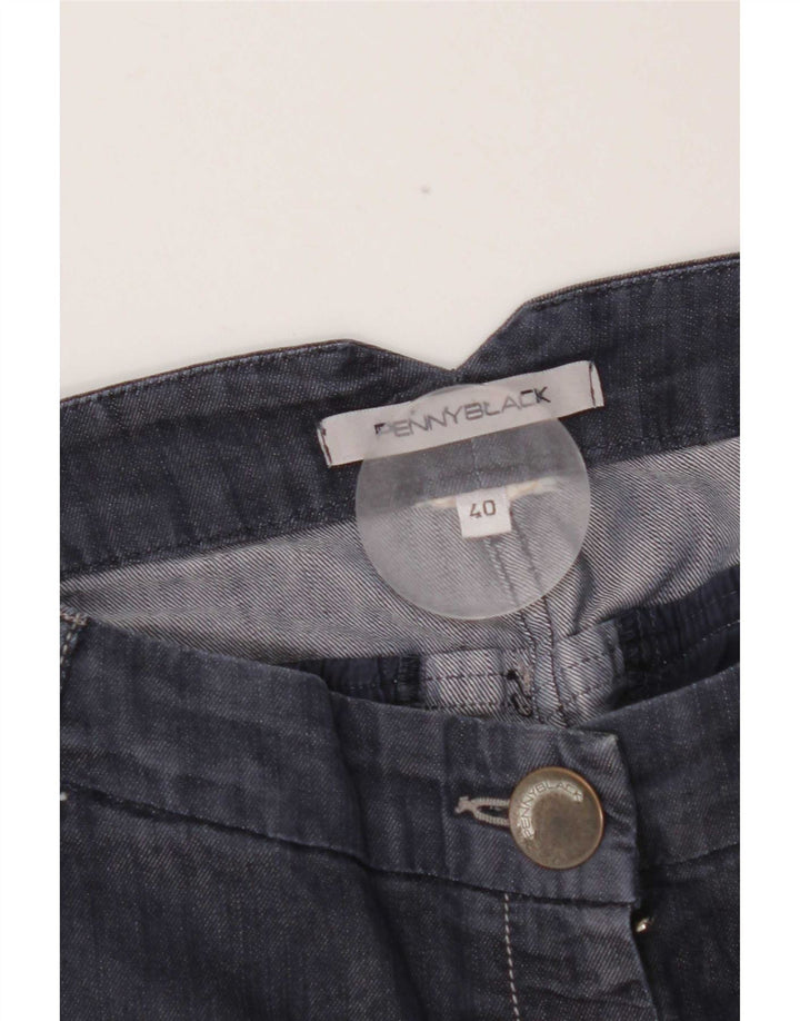 Czarne jeansy damskie proste Penny IT 40 Small W28 L26 Granatowe