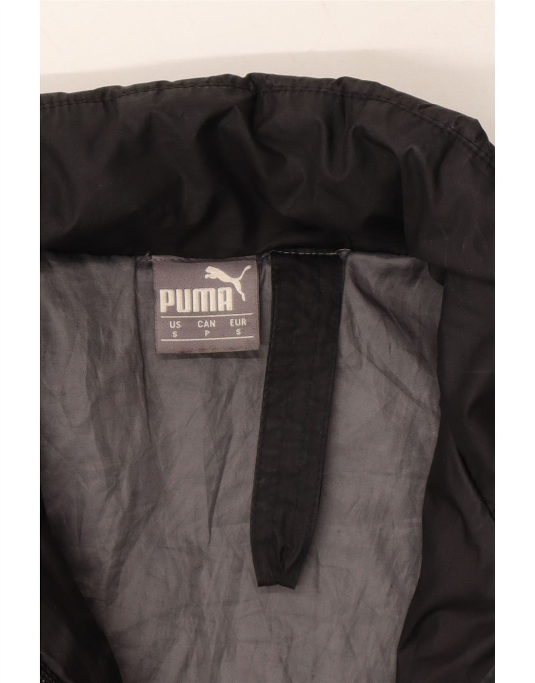 PUMA Mens Graphic Padded Jacket UK 36 Small Black Polyester Vintage Puma and Second-Hand Puma from Messina Hembry 