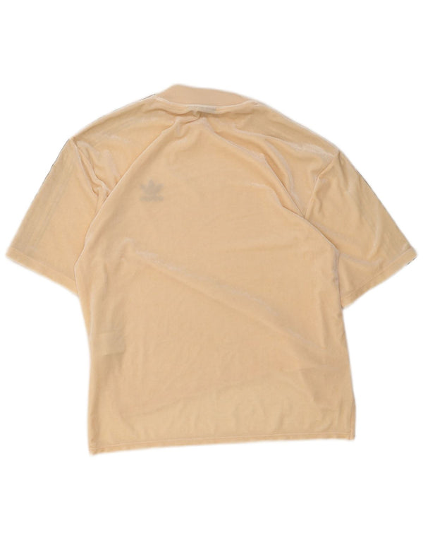 Damska koszulka welurowa Adidas Top UK 10 Small Beżowy Poliester