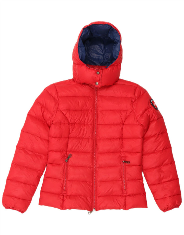 Damska wyściełana kurtka z kapturem Playlife UK 10 Small Red Poliamid
