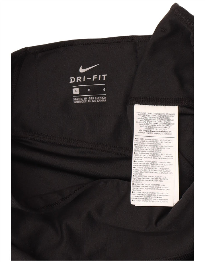 Damskie legginsy Nike Dri Fit UK 14, duże, czarne, poliestrowe