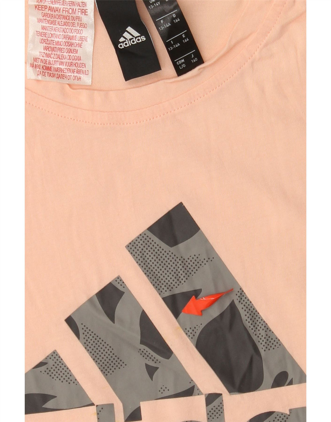 Dziewczęca koszulka z grafiką ADIDAS 13-14 lat, różowa, bawełniana