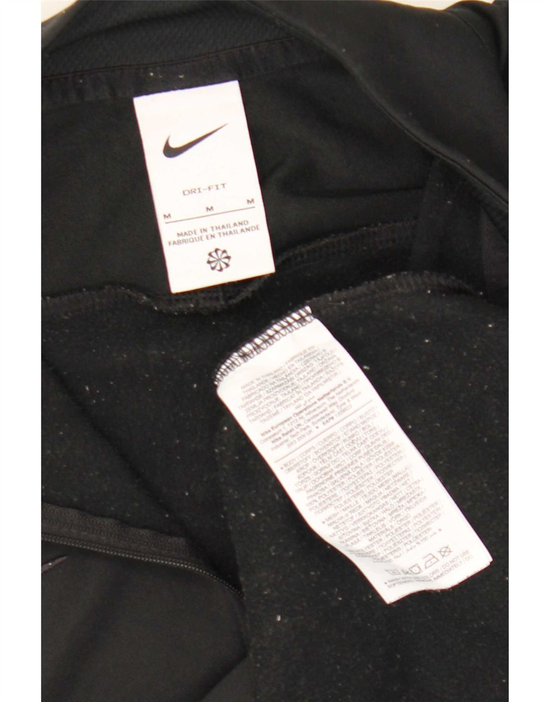 Męski dres Nike Dri Fit z zamkiem błyskawicznym na szyi, średni czarny poliester