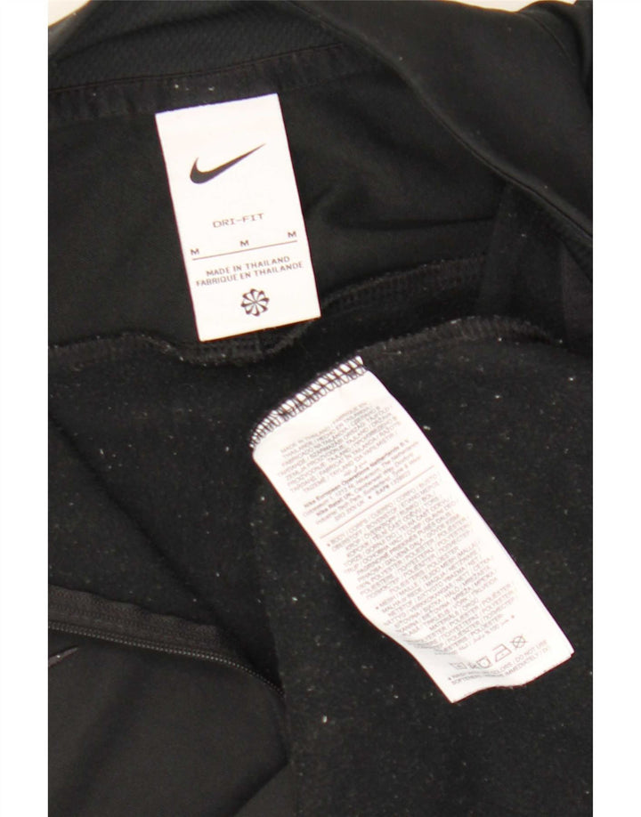 Męski dres Nike Dri Fit z zamkiem błyskawicznym na szyi, średni czarny poliester