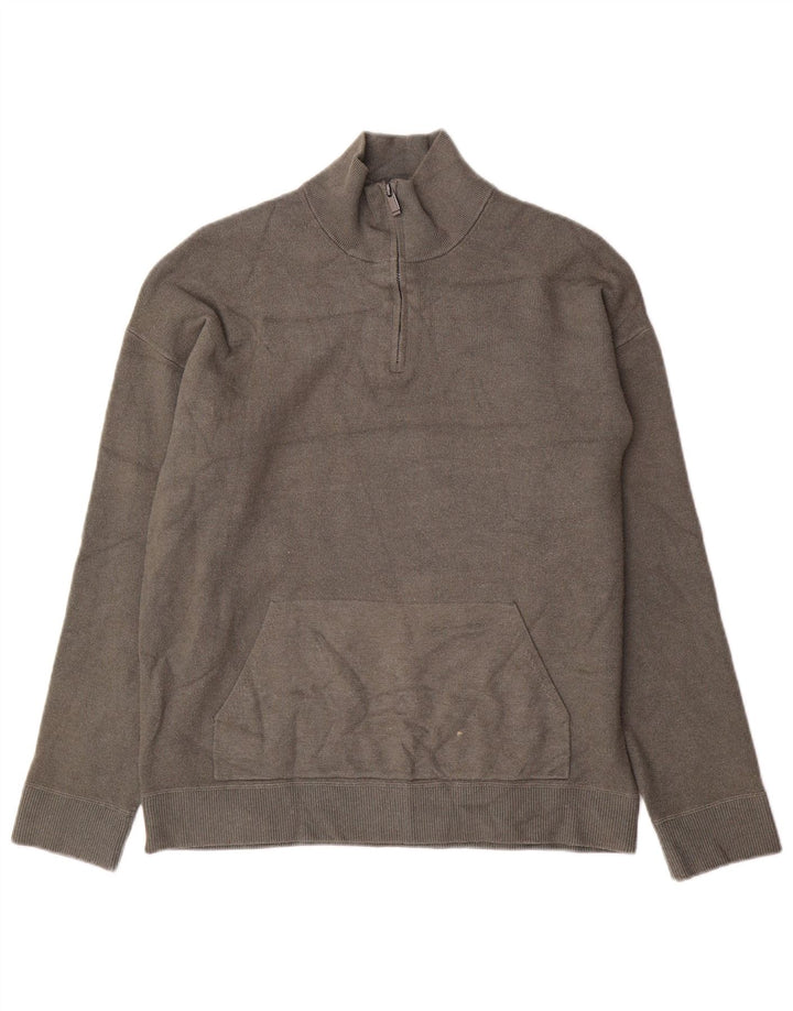 MASSIMO DUTTI Męski sweter zapinany na zamek XL, szara wiskoza