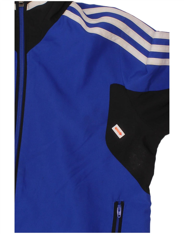 Chłopięca kurtka dresowa ADIDAS 7-8 lat Niebieski poliester z blokami kolorów