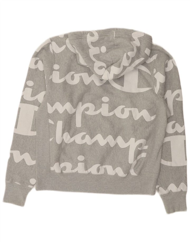 Męski sweter z kapturem Champion Graphic, średnioszary, bawełniany