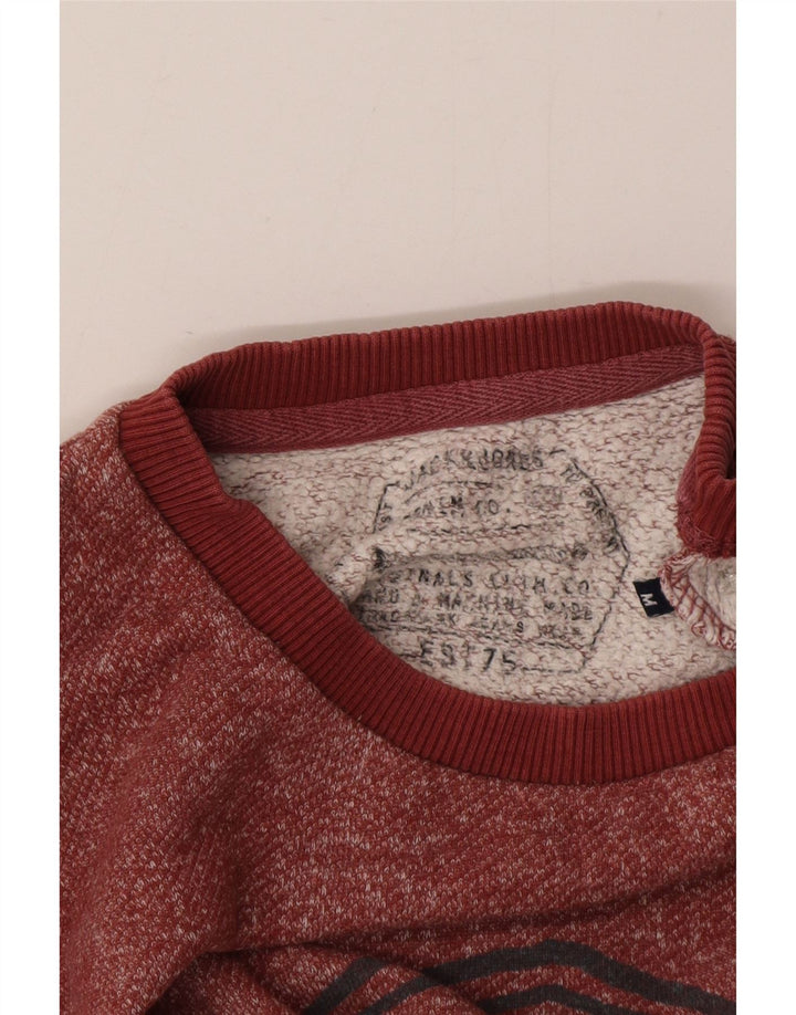 Męska bluza z grafiką Jack & Jones, średnia, bordowa, nakrapiana bawełna