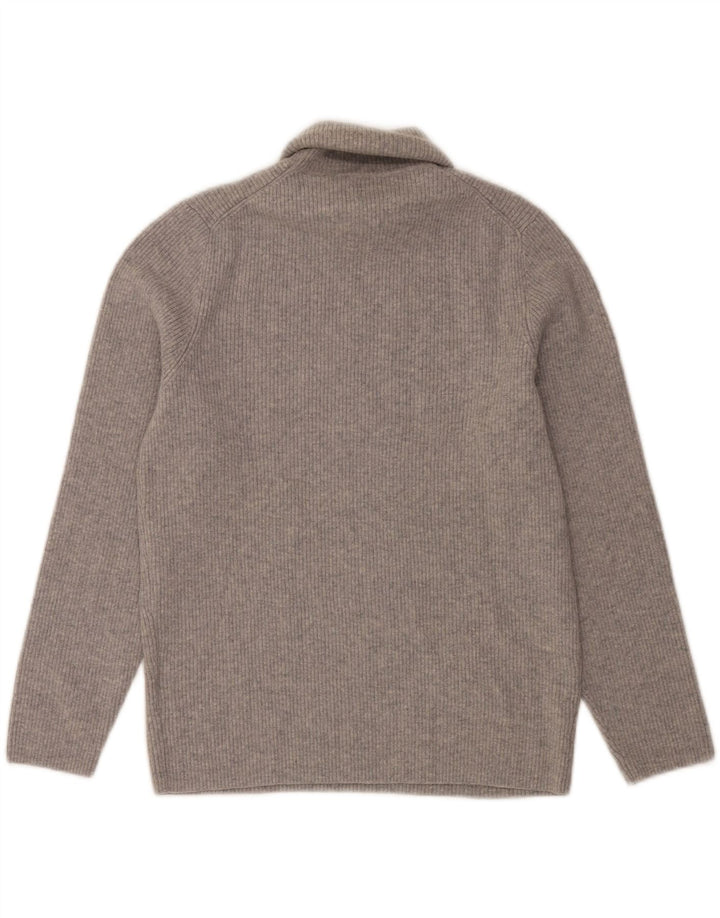 Sweter damski Massimo Dutti z wywijanym dekoltem UK 16, duży, szary