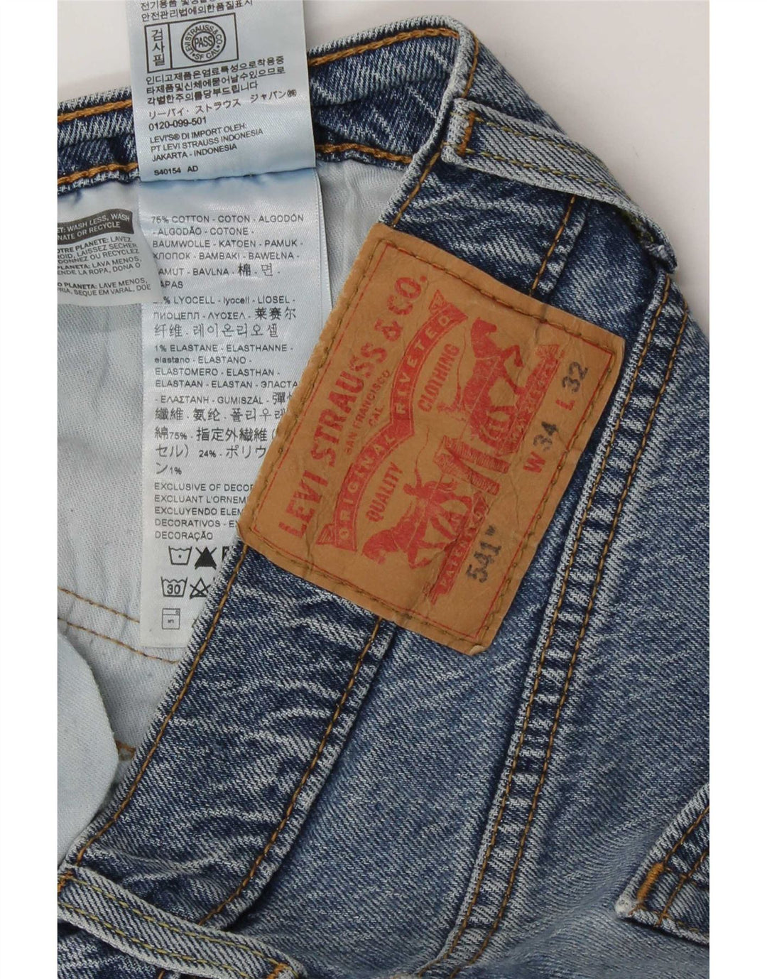 Męskie jeansy Levi's 541 Straight W34 L32 Niebieskie bawełniane