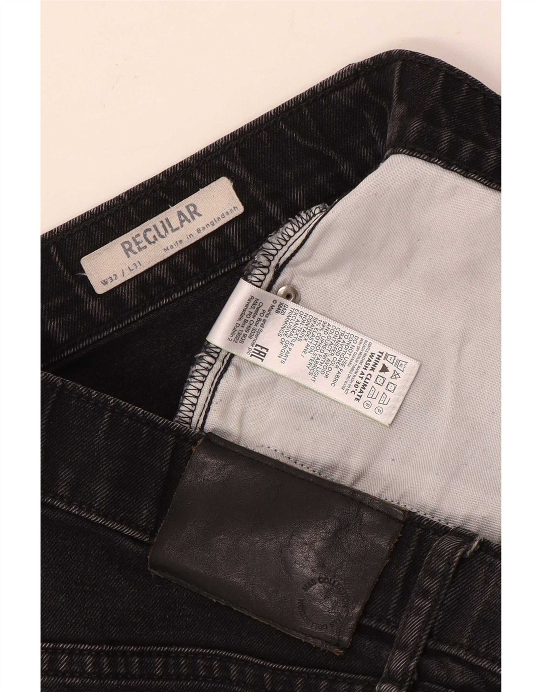 Męskie jeansy Marks & Spencer Regular Straight W32 L31 Czarne bawełniane