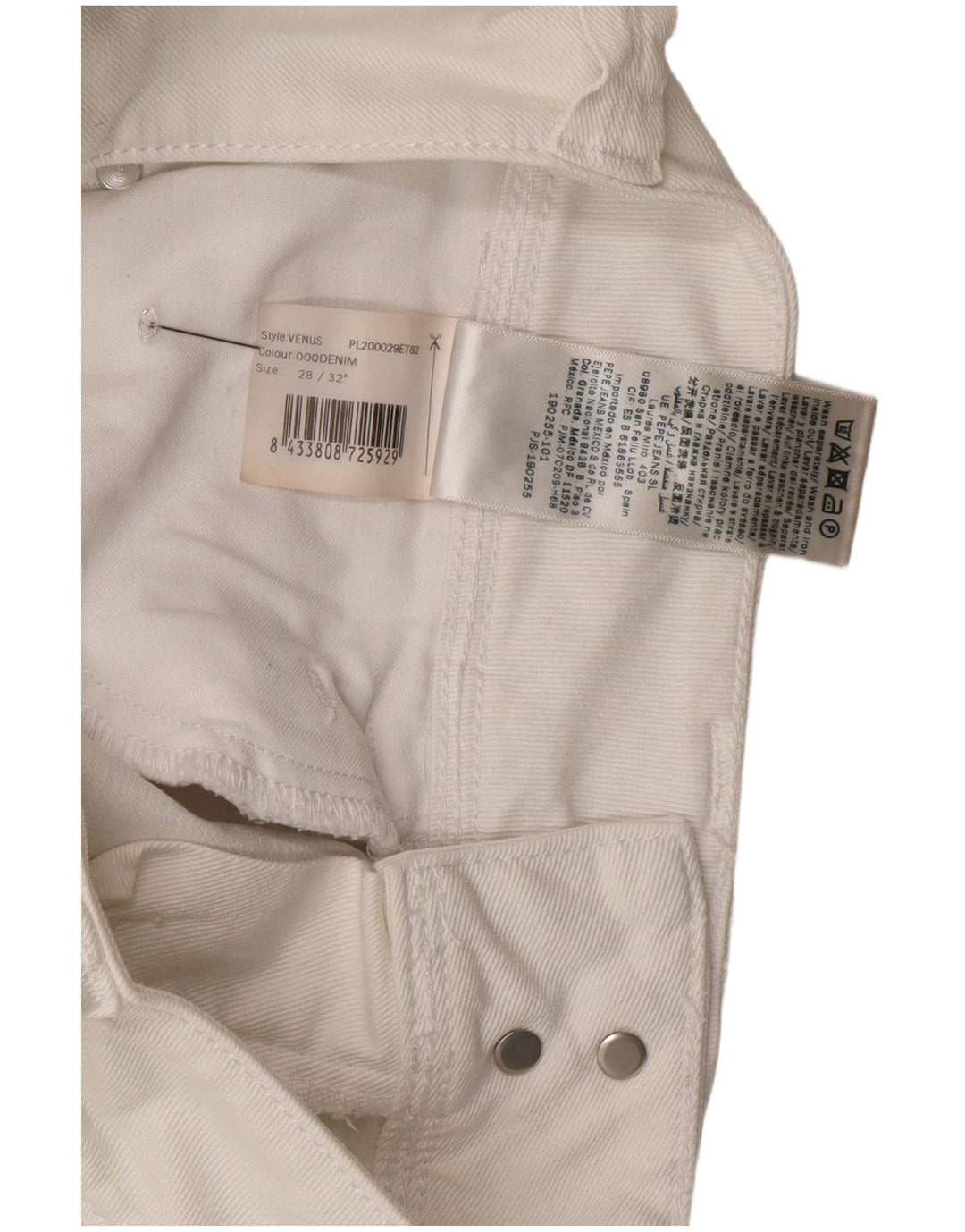 PEPE Jeansy Damskie Venus Slim W28 L32 Biała Bawełna