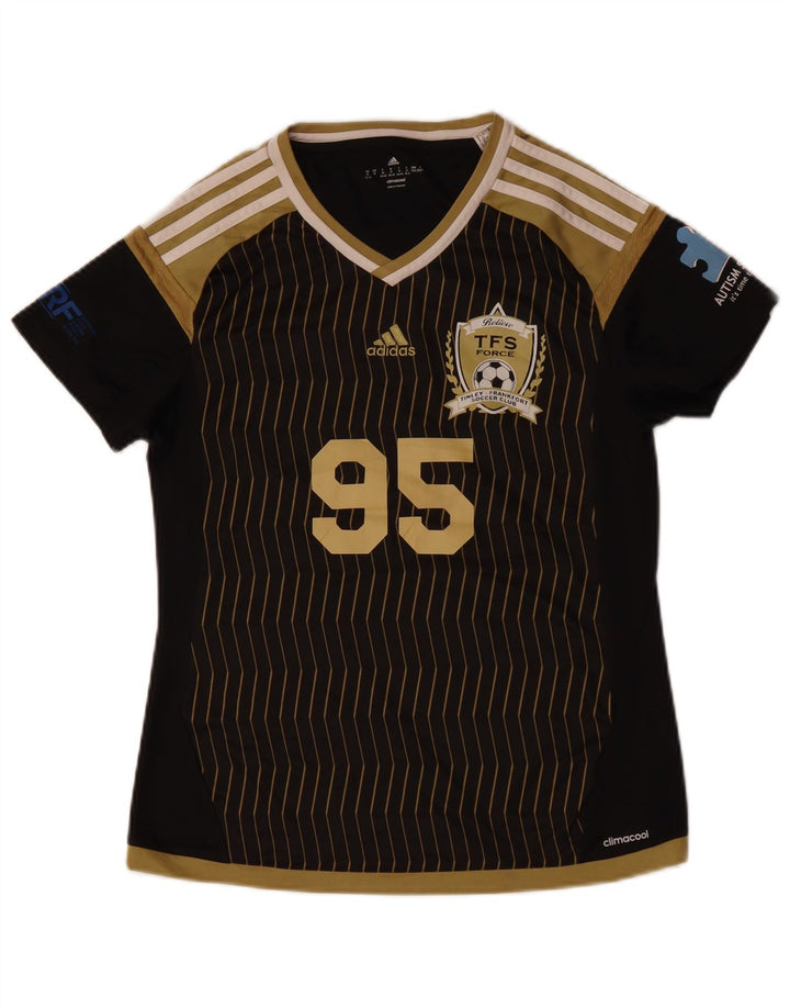 Damska koszulka ADIDAS Climacool Graphic Top UK 12/14 Średnia czerń