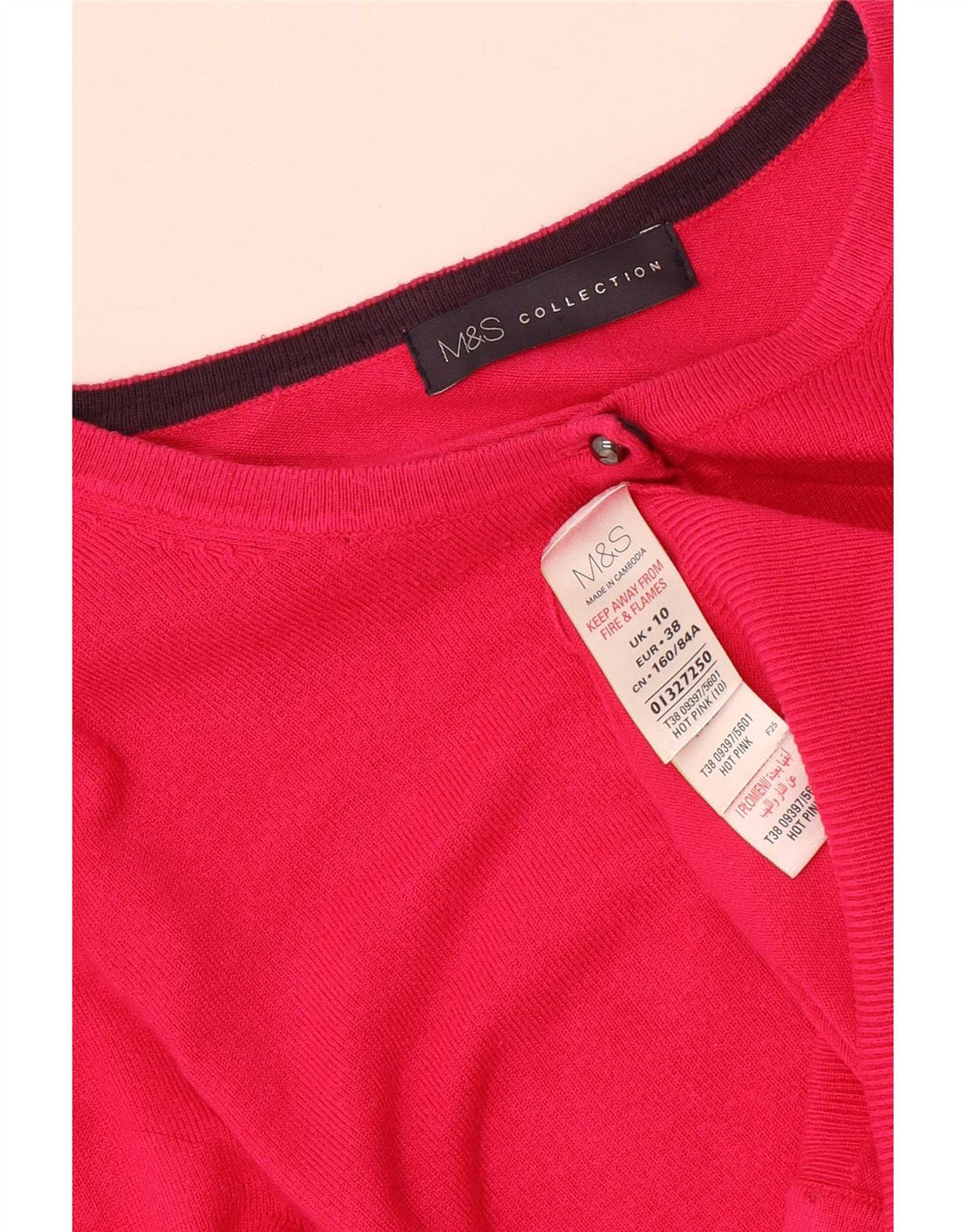 Marks & Spencer Damski sweter kardigan UK 10 Small Pink Wiskoza