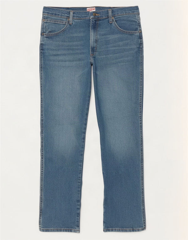 Damskie proste dżinsy Wrangler W34 L29 Niebieskie bawełniane