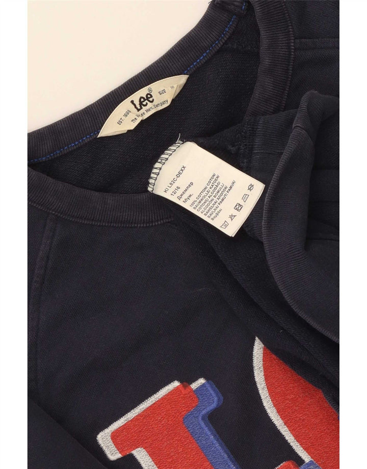 Lee Męska bluza graficzna Jumper Średni granatowy bawełniany