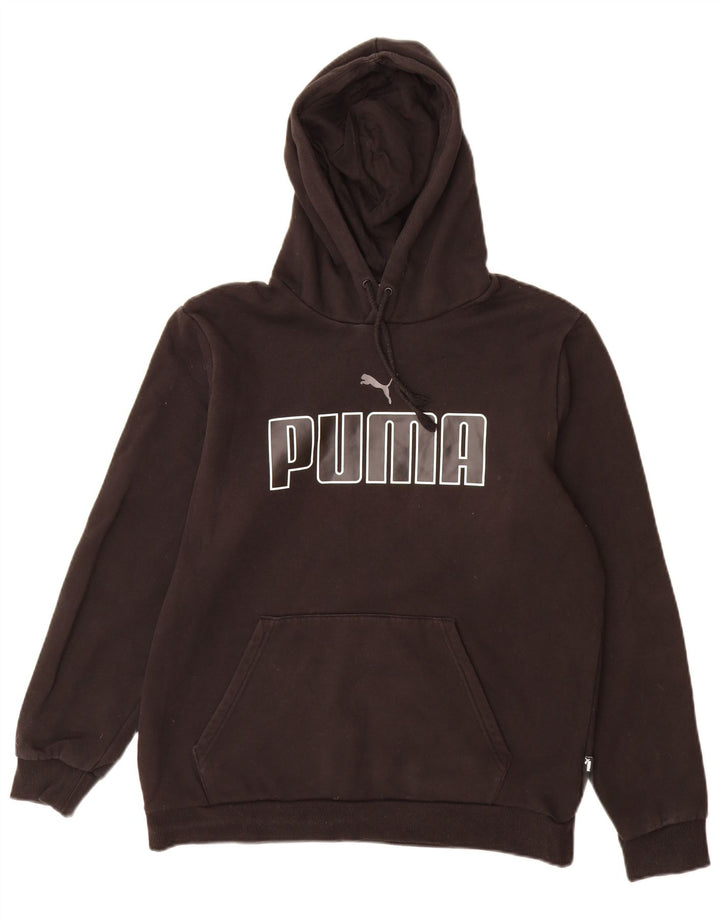 Męski sweter z kapturem Puma z grafiką, średni czarny, bawełniany