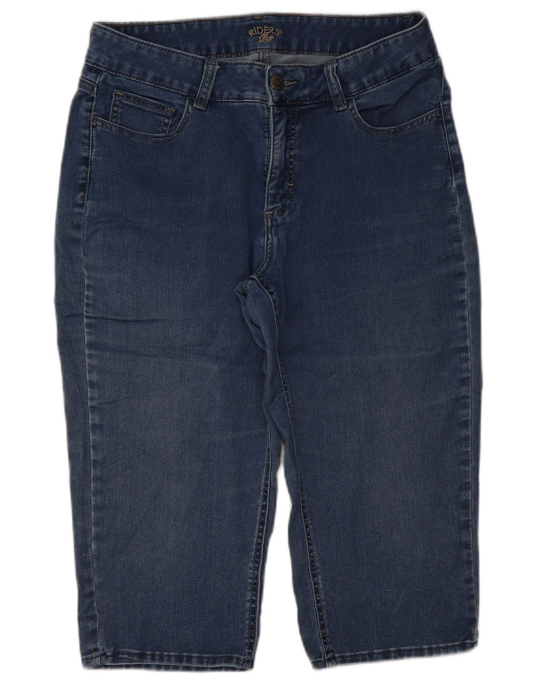 Damskie jeansy Capri LEE Riders W32 L19 Niebieskie
