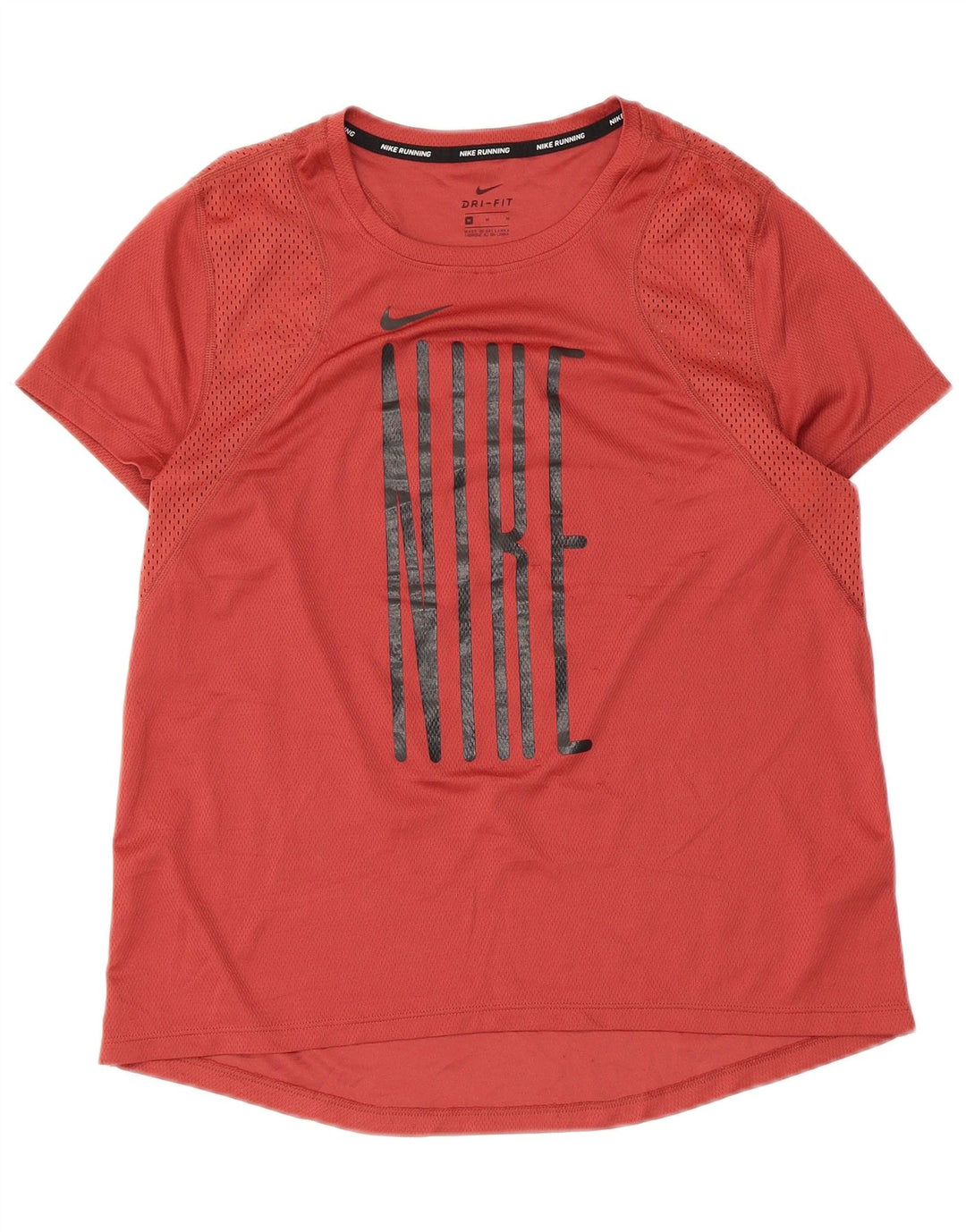 Damska koszulka Nike Dri Fit do biegania z grafiką Top UK 12, średni czerwony poliester
