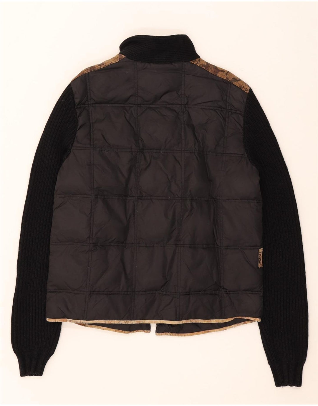 Damska ocieplana kurtka ALVIERO MARTINI IT 52 2XL Czarny nylon z blokami kolorów