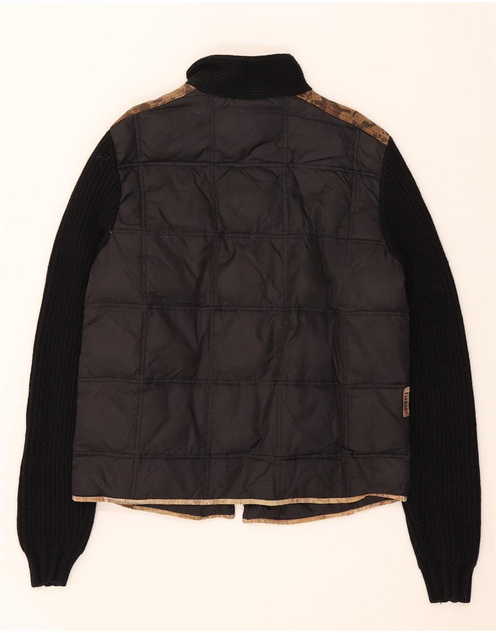 Damska ocieplana kurtka ALVIERO MARTINI IT 52 2XL Czarny nylon z blokami kolorów