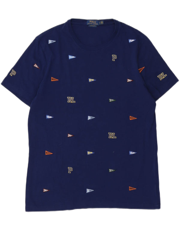Polo Ralph Lauren Męski T-shirt z grafiką o dopasowanym kroju, duży, granatowy
