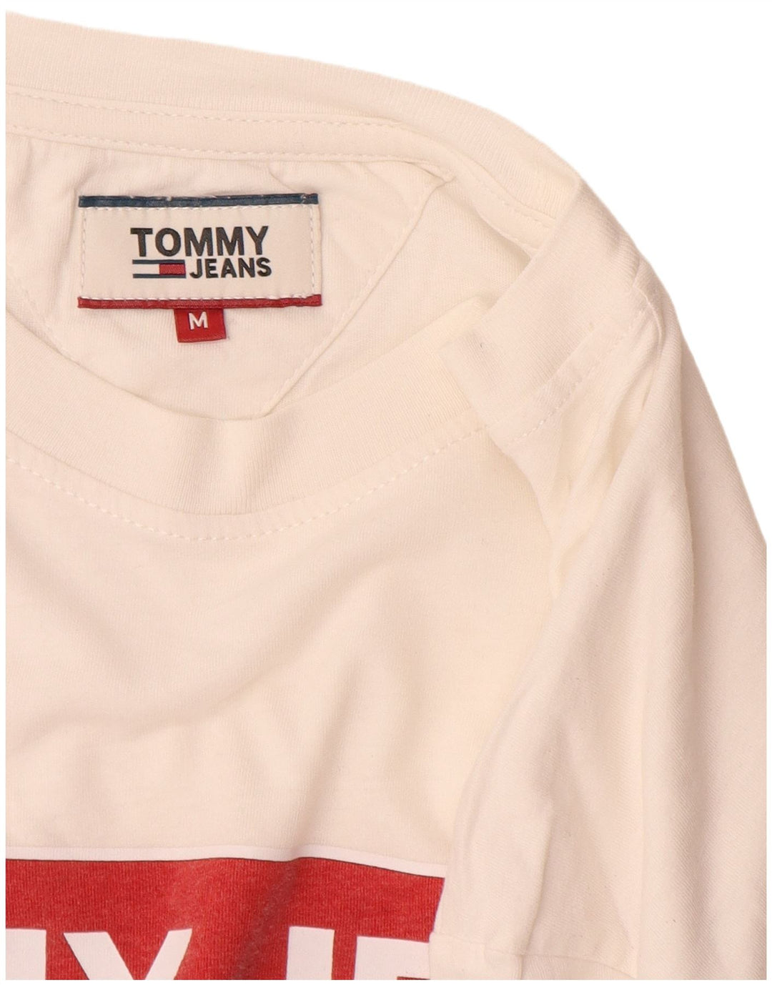 Męski T-shirt Tommy Hilfiger z grafiką, średni biały