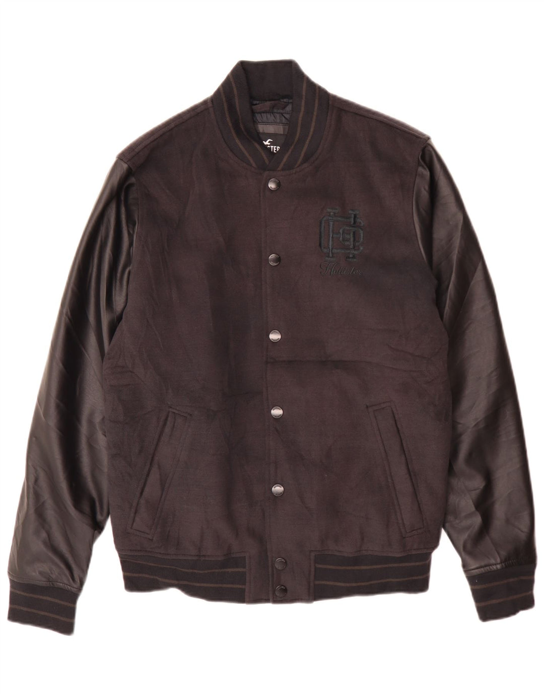 Męska kurtka Hollister Graphic Varsity UK 38, średni czarny poliester