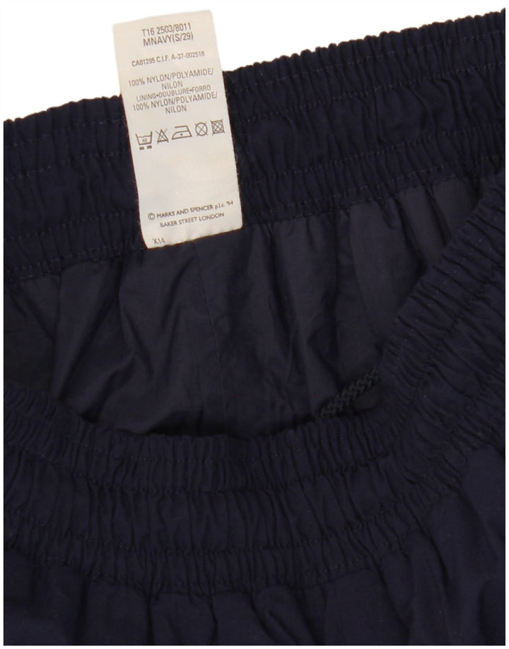 Męskie spodnie dresowe Marks & Spencer, małe, granatowe, nylonowe