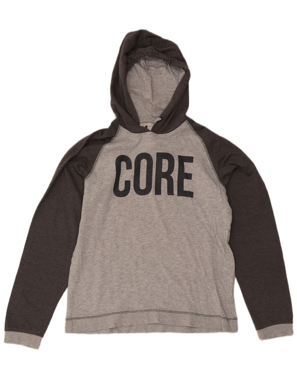 Męski sweter z kapturem i grafiką Jack & Jones XL, szary, bawełniany