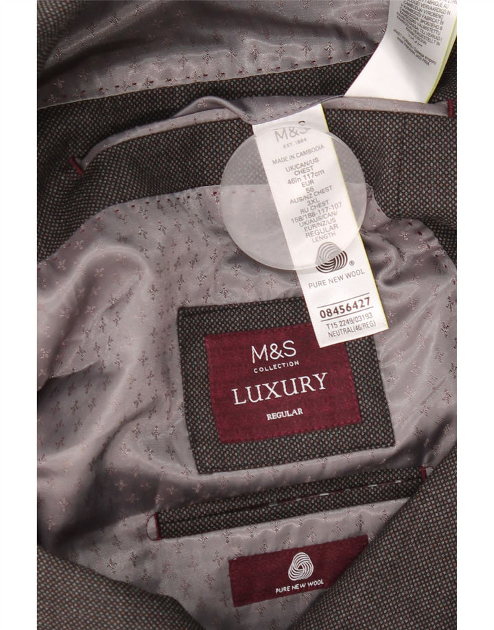 Męska marynarka Marks & Spencer o regularnym kroju, zapinana na 2 guziki, UK 46 XL, szara