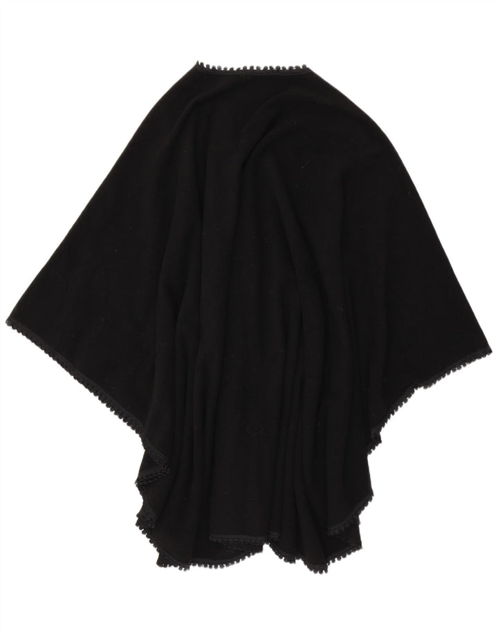 Vintage damski płaszcz poncho w jednym rozmiarze, czarny