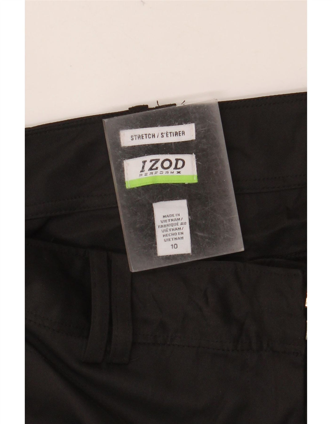 Damskie proste spodnie chino IZOD US 10 Large W32 L30 Czarny poliester
