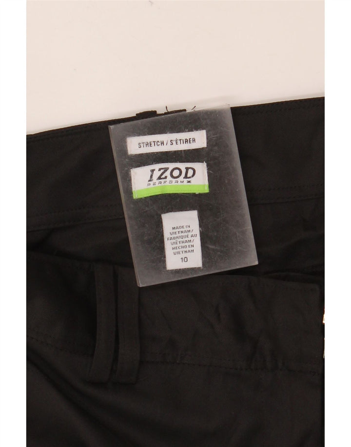 Damskie proste spodnie chino IZOD US 10 Large W32 L30 Czarny poliester