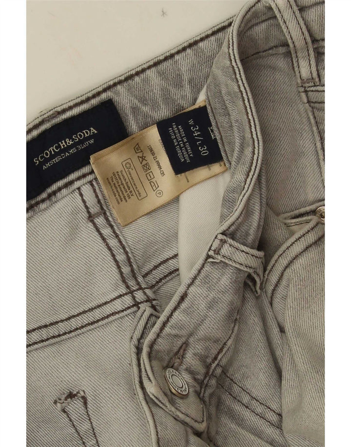 Scotch & Soda Męskie jeansy slim W34 L30 Szara bawełna