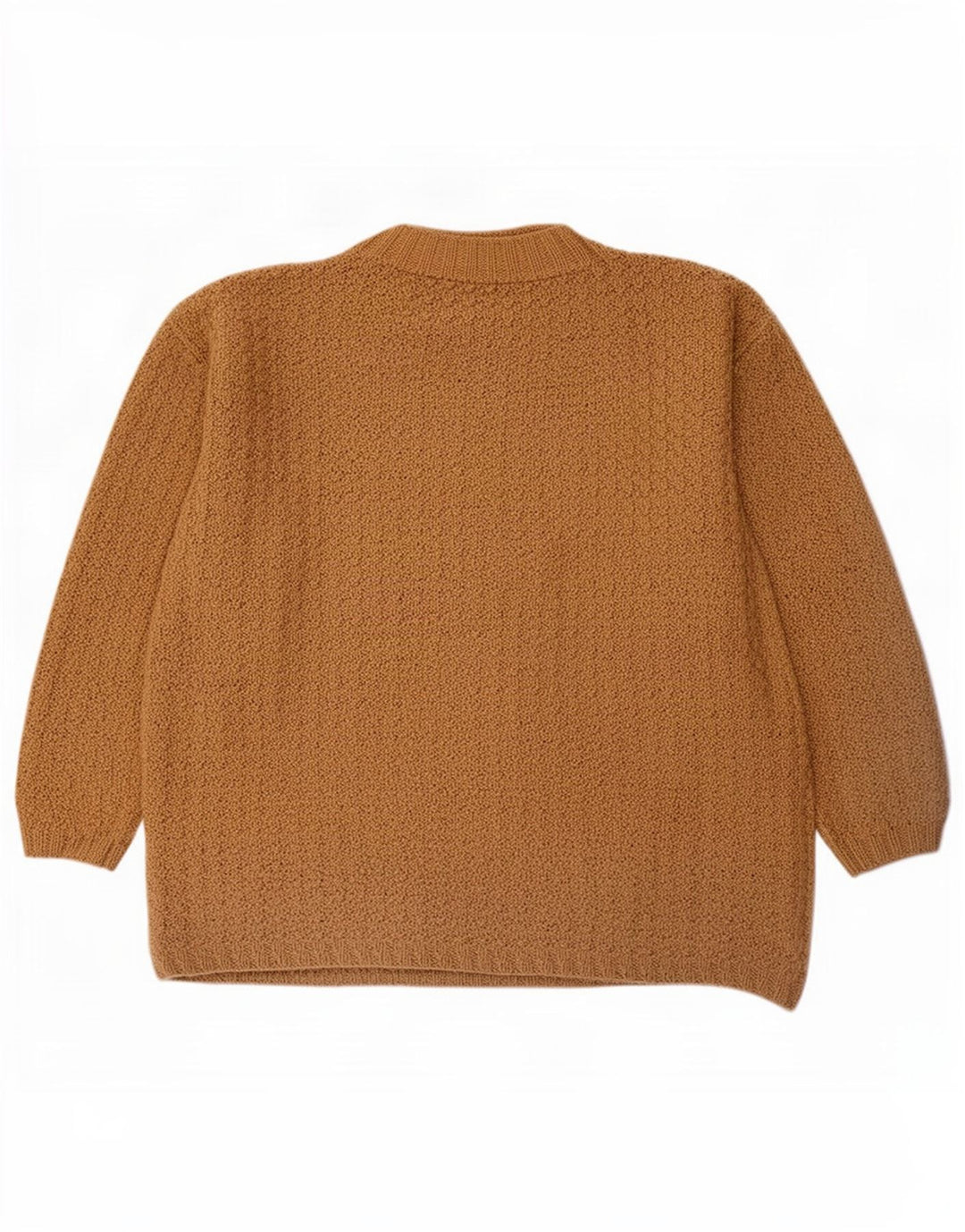 Vintage męski sweter z golfem, duży, brązowy
