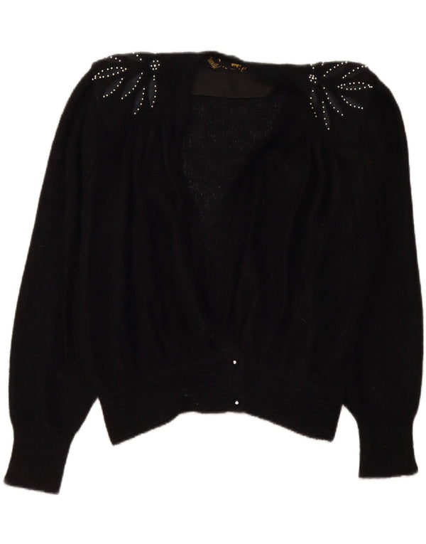 Sweter damski w stylu vintage, kardigan IT 48 XL, czarny