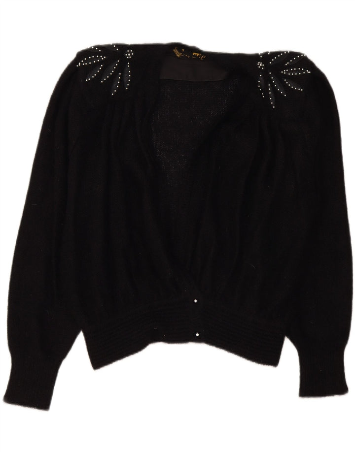 Sweter damski w stylu vintage, kardigan IT 48 XL, czarny