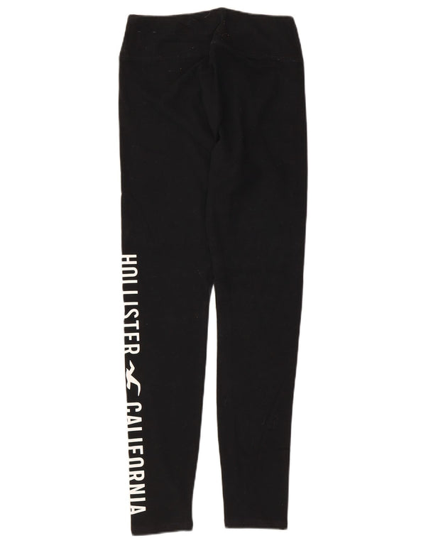 Damskie legginsy z grafiką Hollister UK 8, małe, czarne, bawełniane