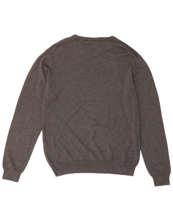 Męski sweter z okrągłym dekoltem Gant XL, szary, bawełniany