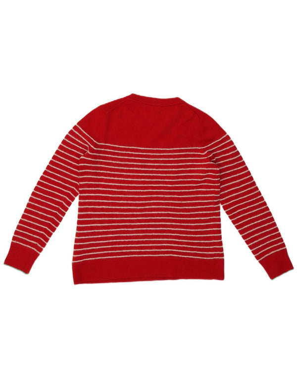 Tommy Hilfiger Womens Crew Neck Jumper Sweater UK 10 Small Red Striped