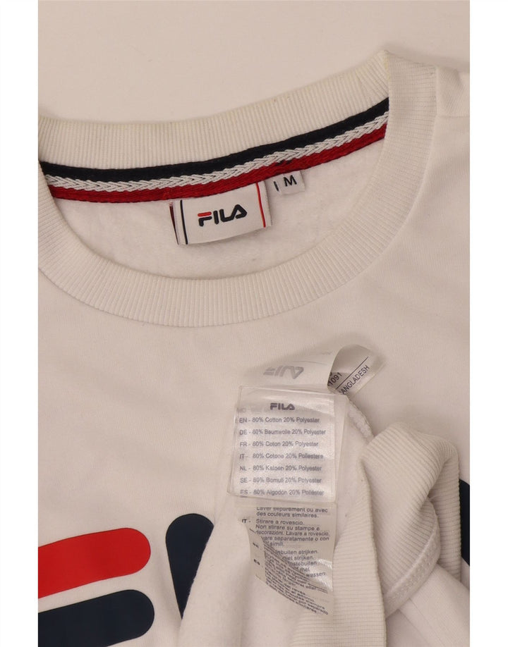 Męska bluza z grafiką Fila, średnia, biała bawełna